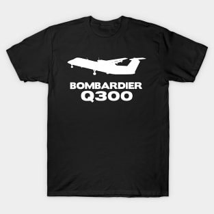 Bombardier Q300 Silhouette Print (White) T-Shirt